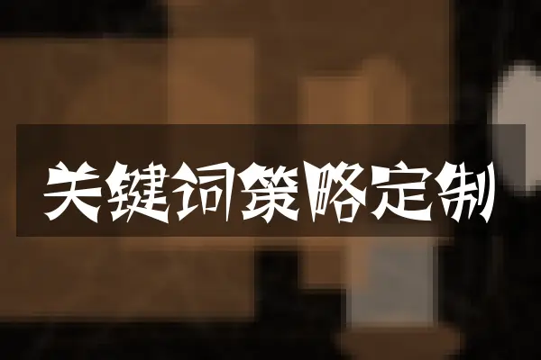 关键词策略定制